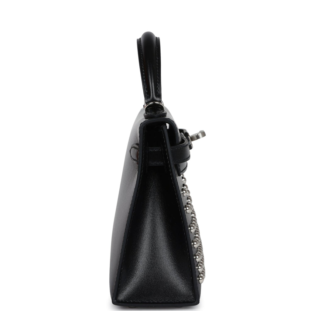 Hermes Kelly Sellier 20 Clouté Black Box Palladium Hardware - Exclusu