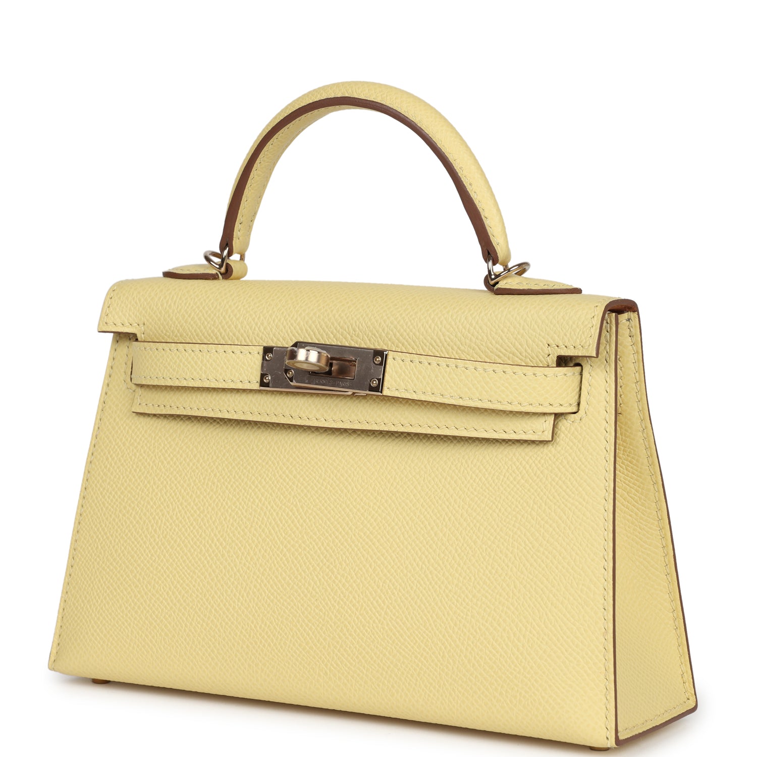 Hermes Special Order (HSS) Kelly Sellier 20 Jaune Poussin Verso Epsom Permabrass Hardware - Exclusu
