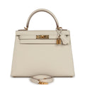 Hermes Kelly Sellier 28 Craie Epsom Gold Hardware - Exclusu