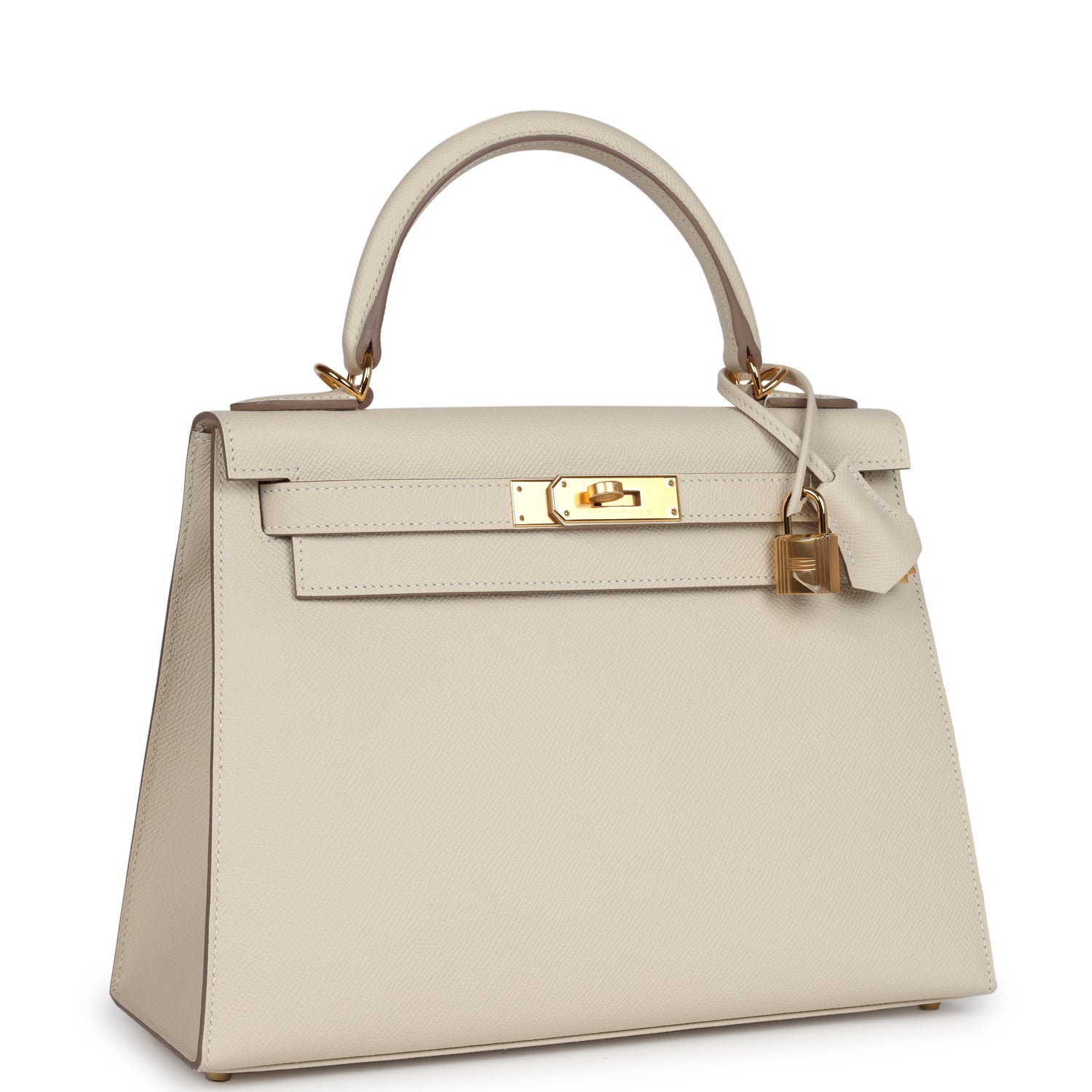 Hermes Kelly Sellier 28 Craie Epsom Gold Hardware - Exclusu