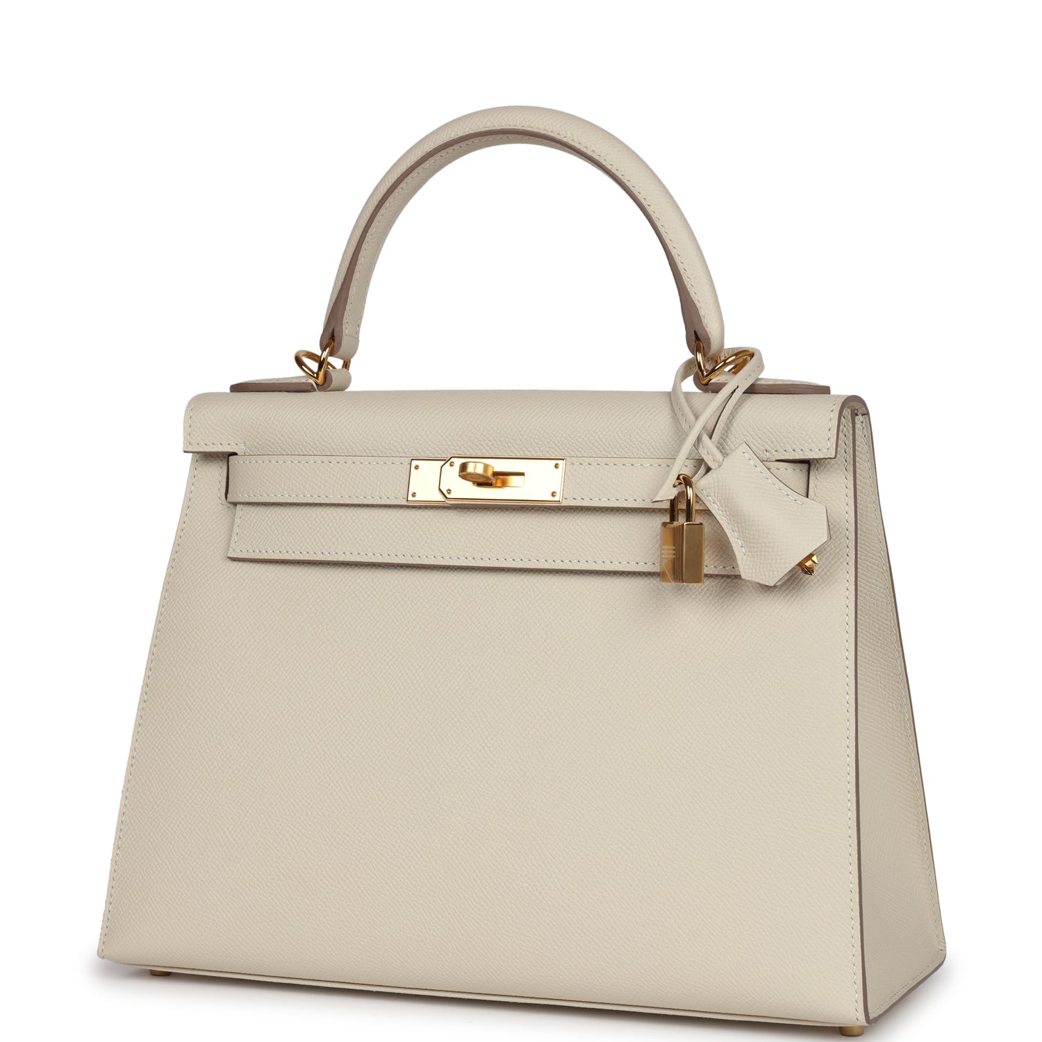 Hermes Kelly Sellier 28 Craie Epsom Gold Hardware - Exclusu