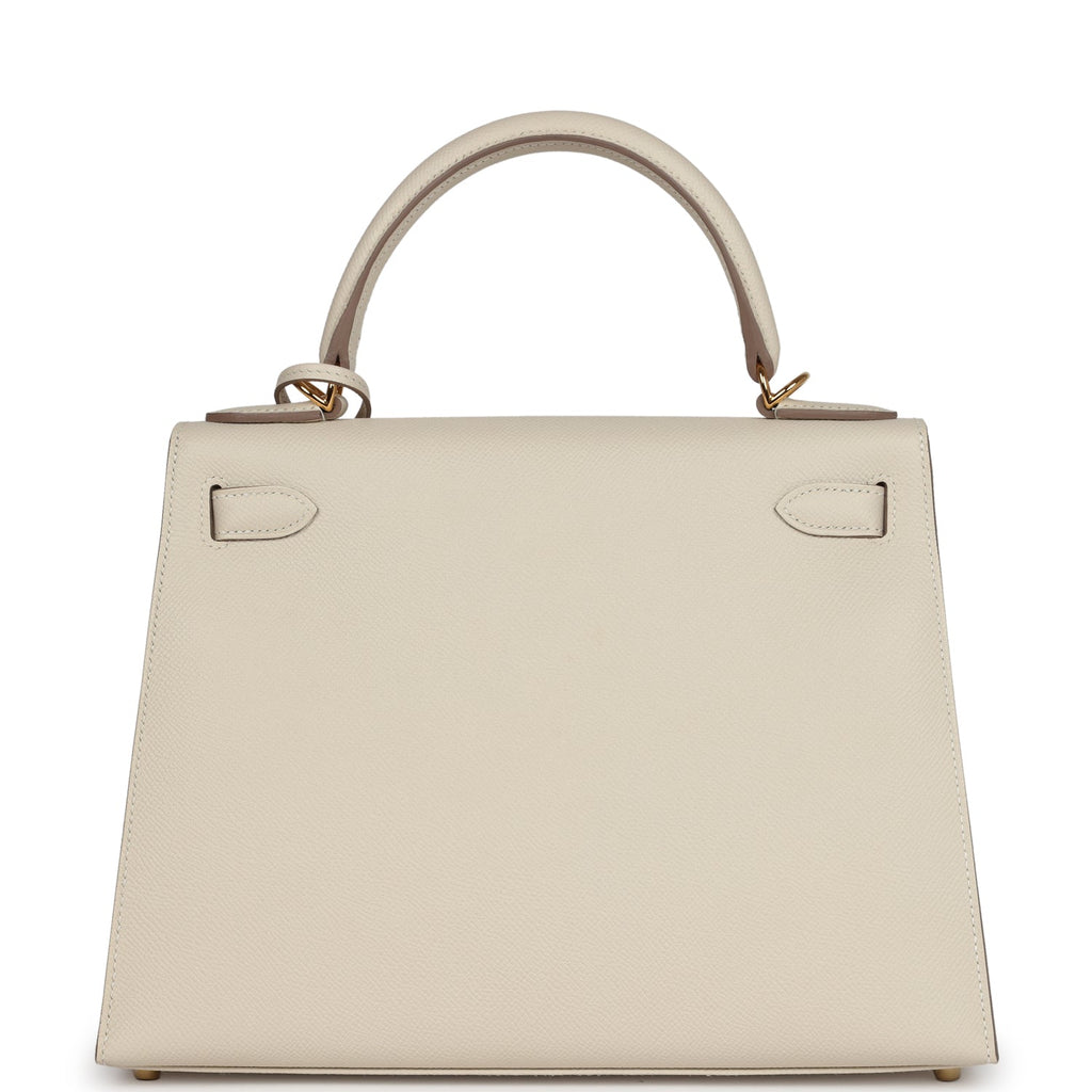 Hermes Kelly Sellier 28 Craie Epsom Gold Hardware - Exclusu