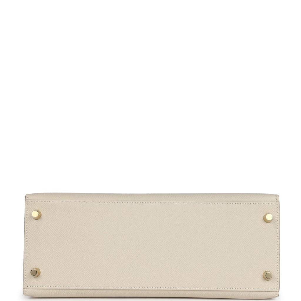 Hermes Kelly Sellier 28 Craie Epsom Gold Hardware - Exclusu