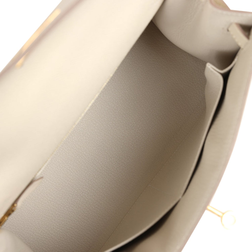 Hermes Kelly Sellier 28 Craie Epsom Gold Hardware - Exclusu