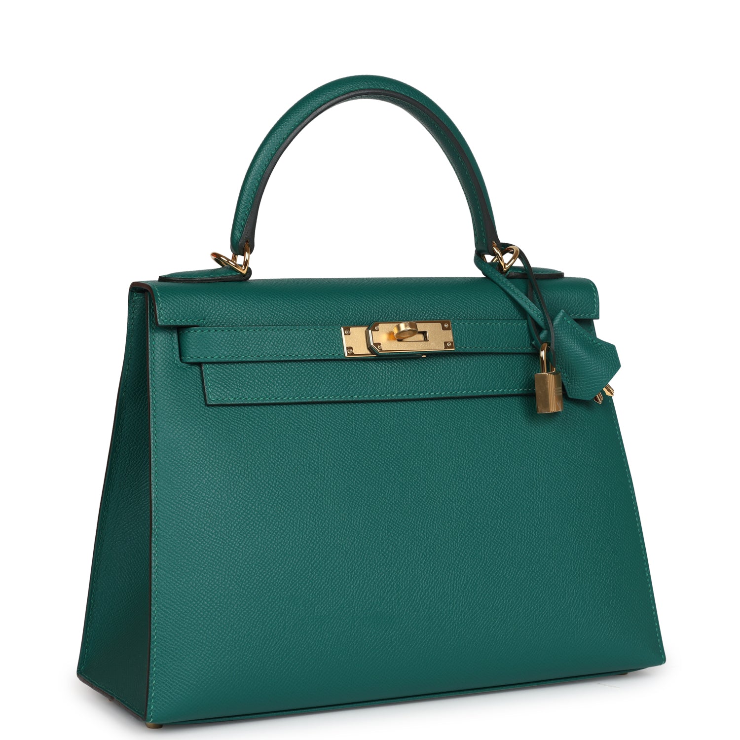 Hermes Kelly Sellier 28 Malachite Epsom Gold Hardware - Exclusu