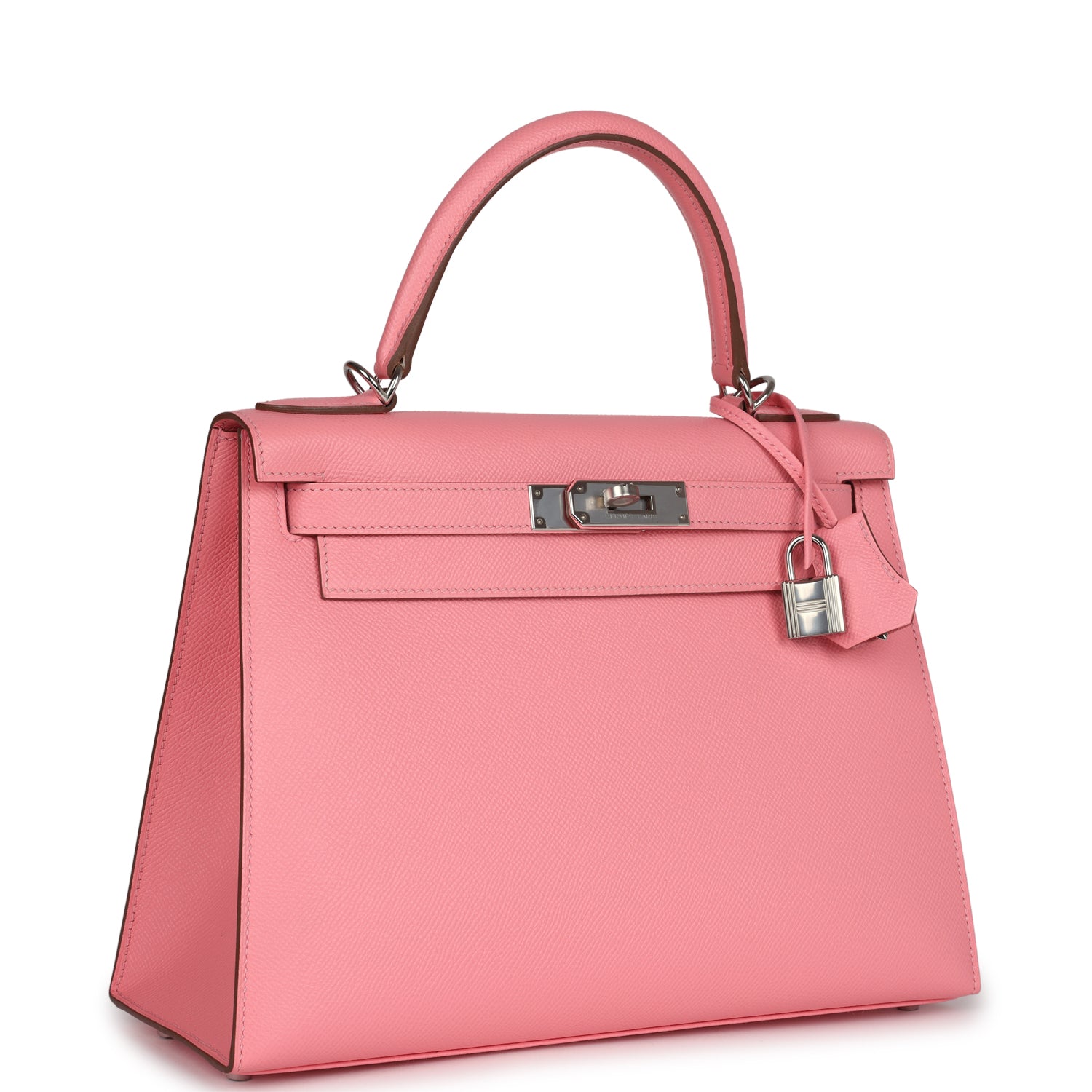 Hermes Kelly Sellier 28 Rose Confetti Epsom Palladium Hardware - Exclusu