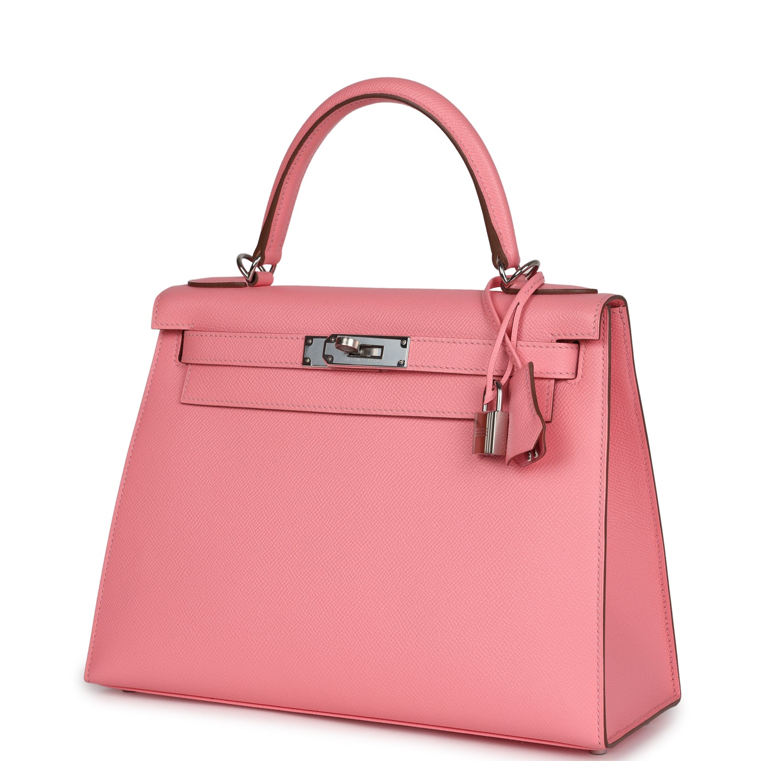 Hermes Kelly Sellier 28 Rose Confetti Epsom Palladium Hardware - Exclusu
