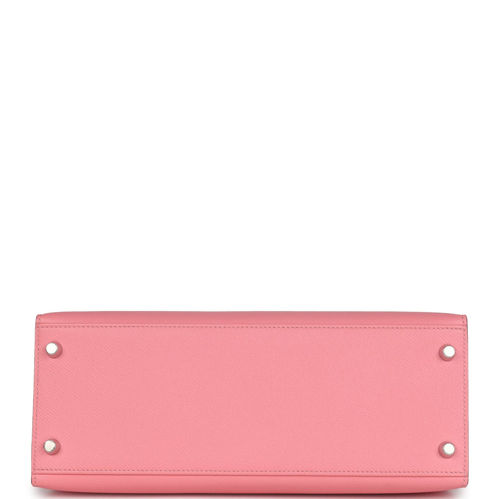 Hermes Kelly Sellier 28 Rose Confetti Epsom Palladium Hardware - Exclusu
