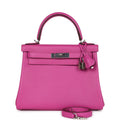 Hermes Kelly Retourne 28 Magnolia Evercolor Palladium Hardware - Exclusu