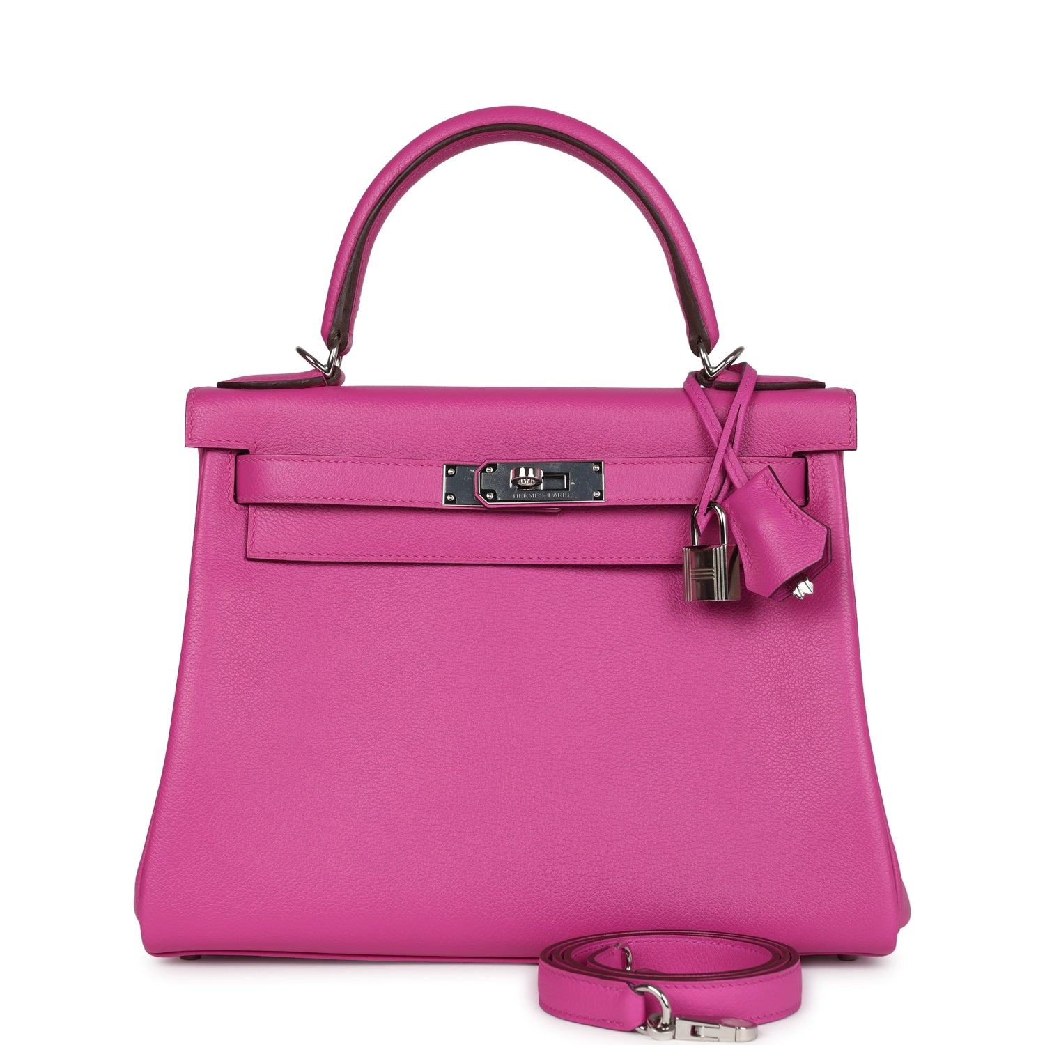Hermes Kelly Retourne 28 Magnolia Evercolor Palladium Hardware - Exclusu