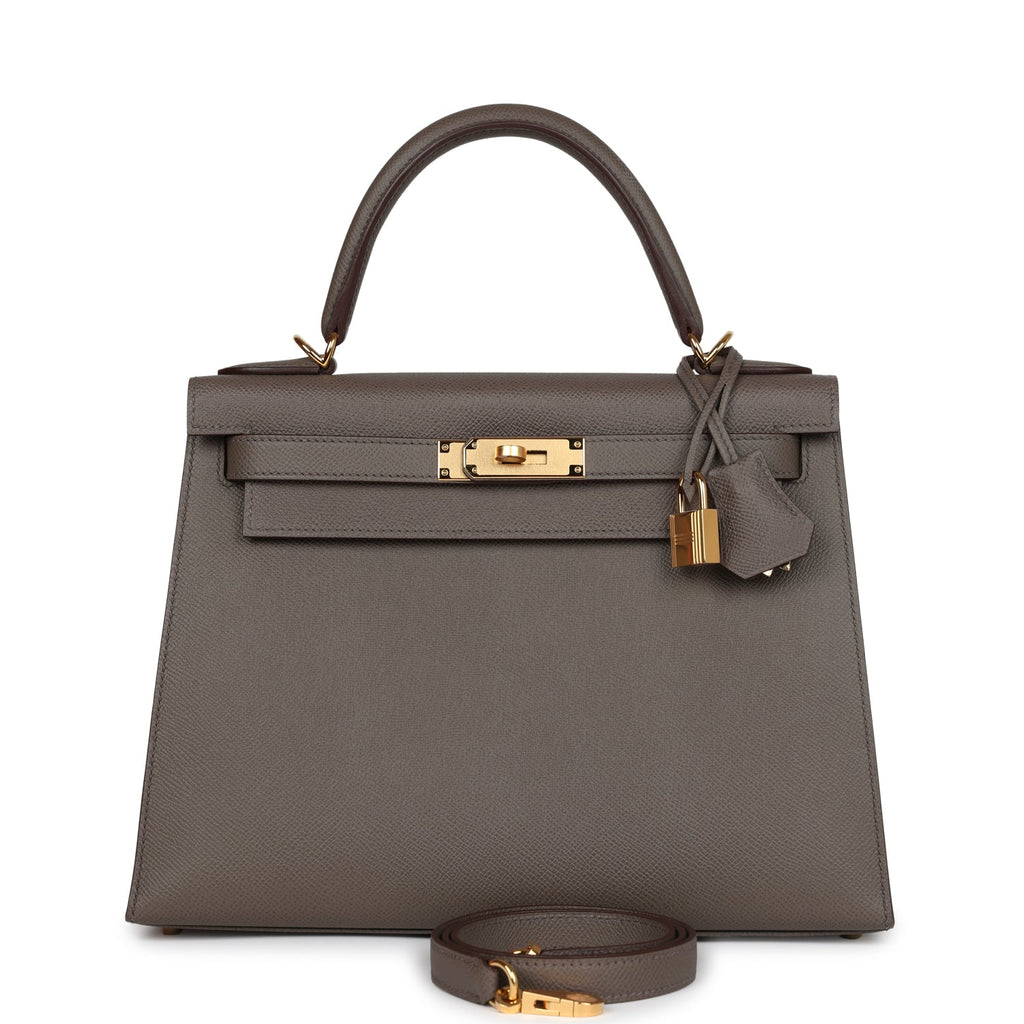 Hermes Kelly Sellier 28 Etain Epsom Gold Hardware - Exclusu