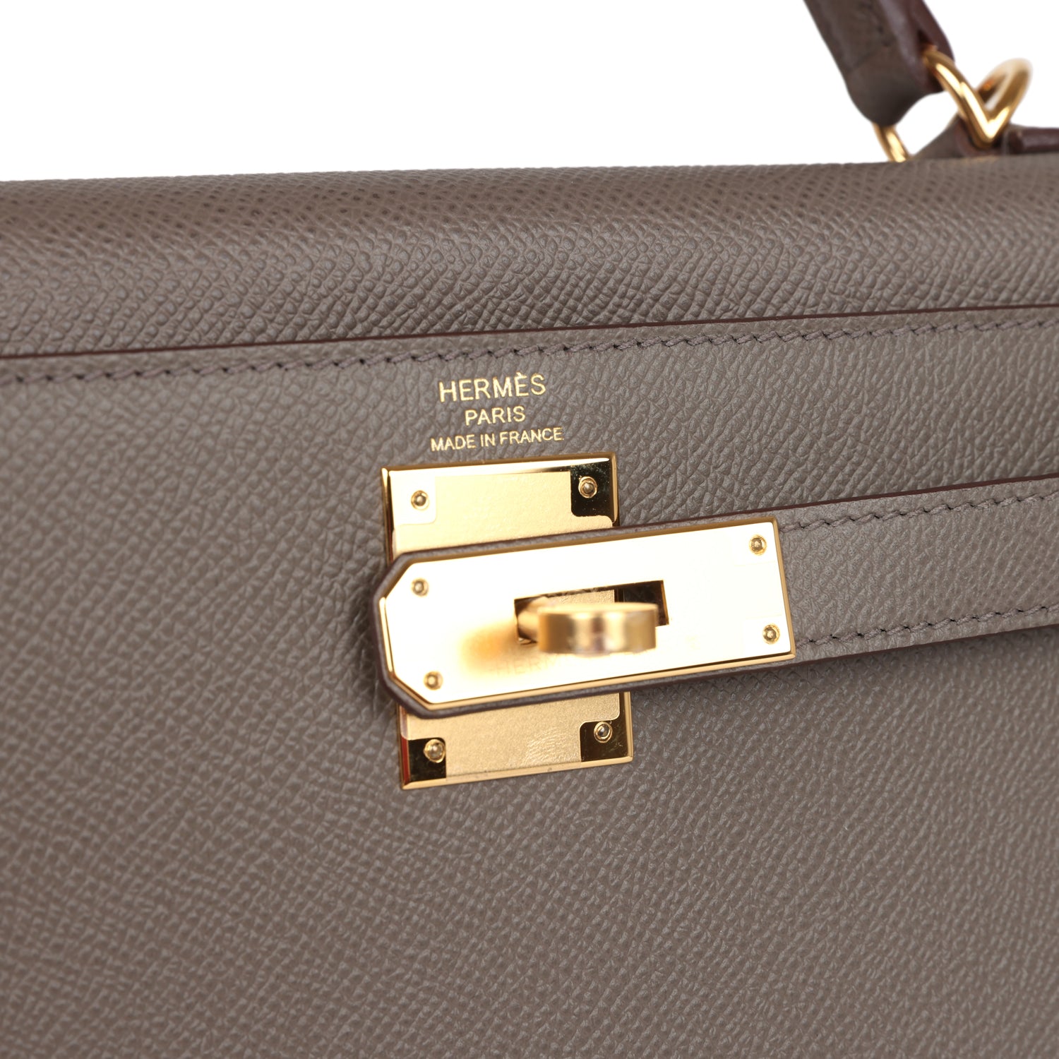 Hermes Kelly Sellier 28 Etain Epsom Gold Hardware - Exclusu