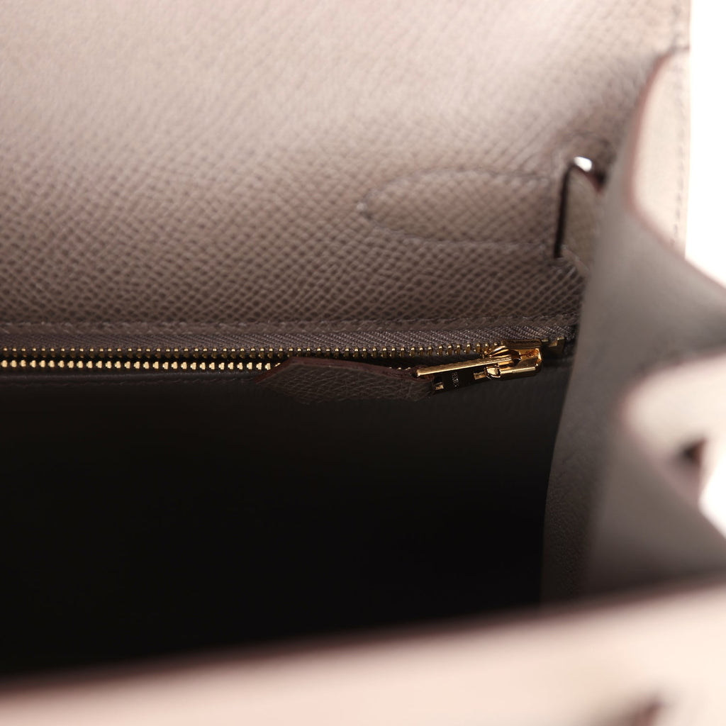 Hermes Kelly Sellier 28 Etain Epsom Gold Hardware - Exclusu