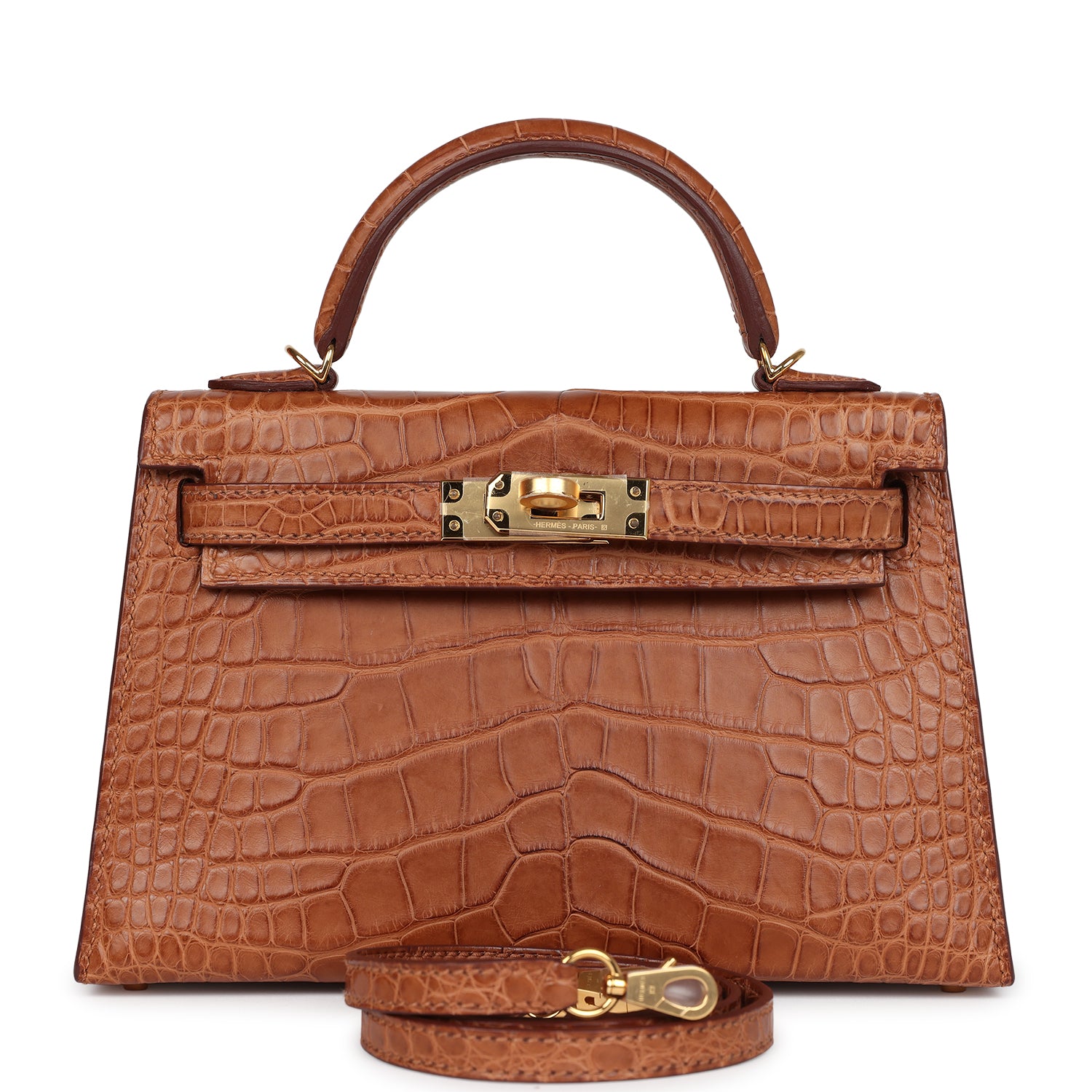 Hermes Kelly Sellier 20 Gold Matte Alligator Gold Hardware - Exclusu
