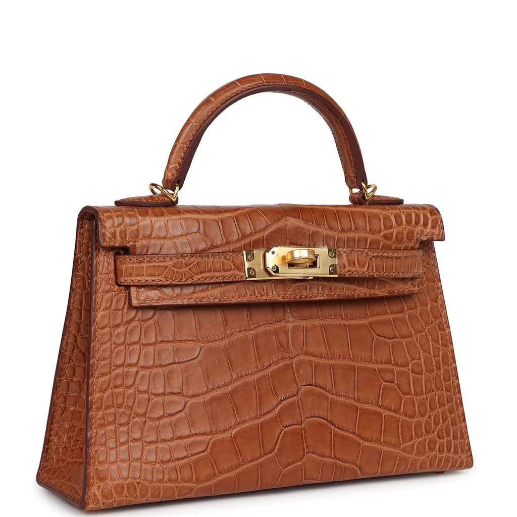 Hermes Kelly Sellier 20 Gold Matte Alligator Gold Hardware - Exclusu