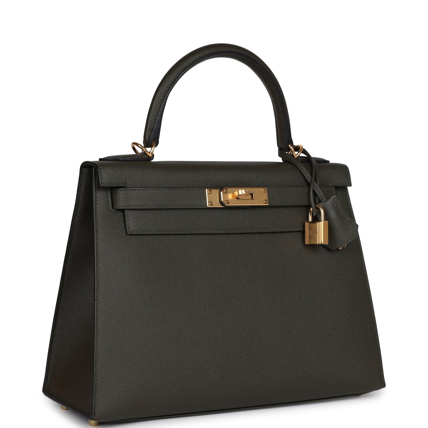 Hermes Kelly Sellier 28 Vert De Gris Epsom Gold Hardware - Exclusu