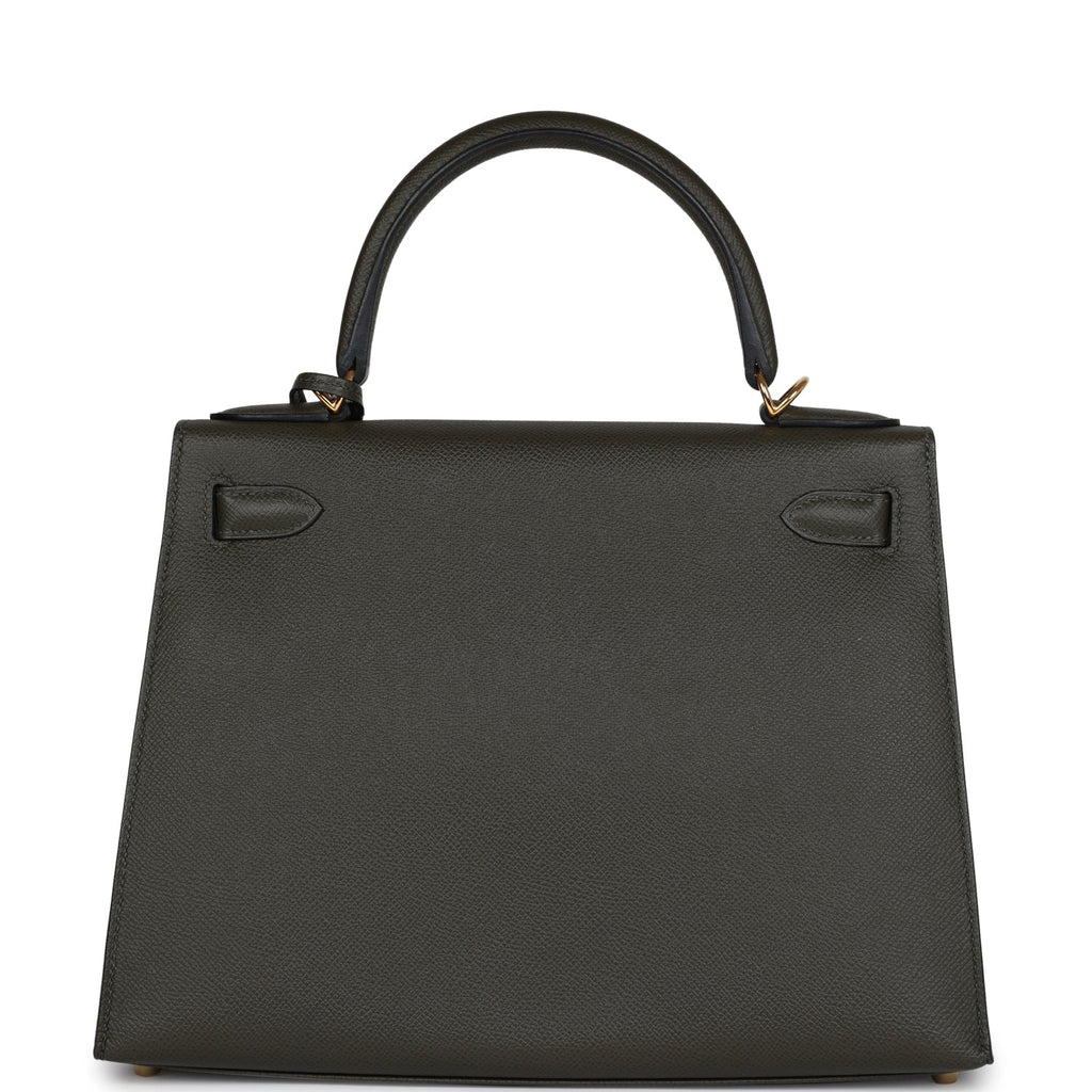 Hermes Kelly Sellier 28 Vert De Gris Epsom Gold Hardware - Exclusu