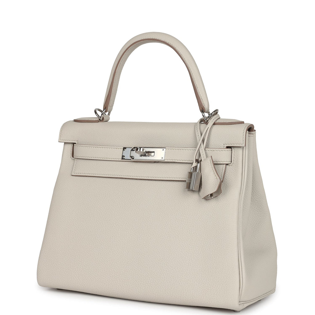 Hermes Kelly Retourne 28 Beton Togo Palladium Hardware - Exclusu