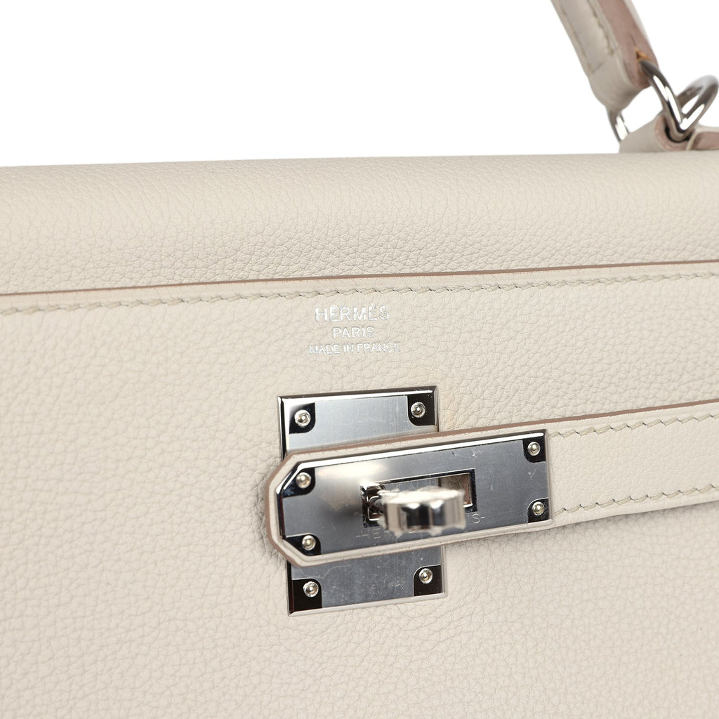 Hermes Kelly Retourne 28 Beton Togo Palladium Hardware - Exclusu