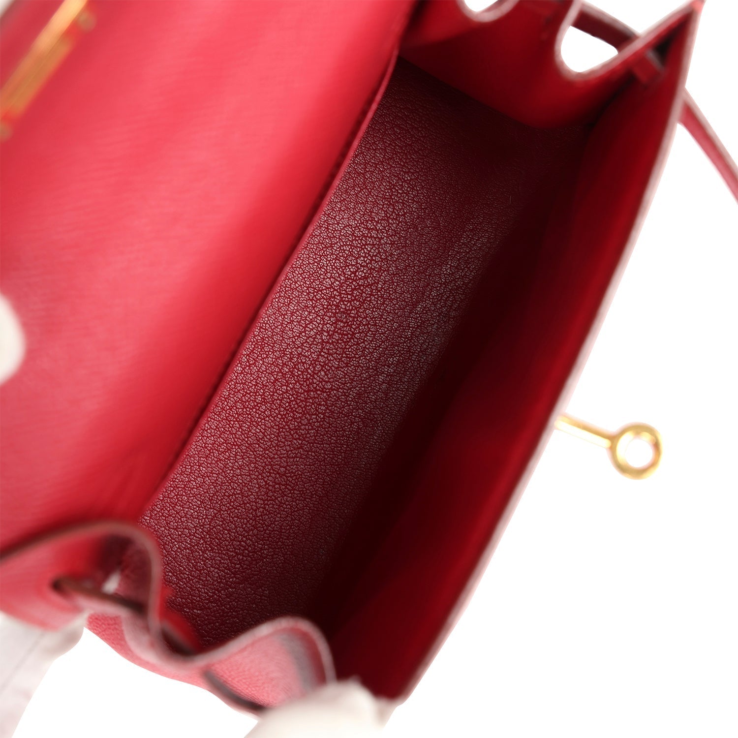 Hermes Kelly Sellier 20 Rouge Vif Courchevel Gold Hardware - Exclusu