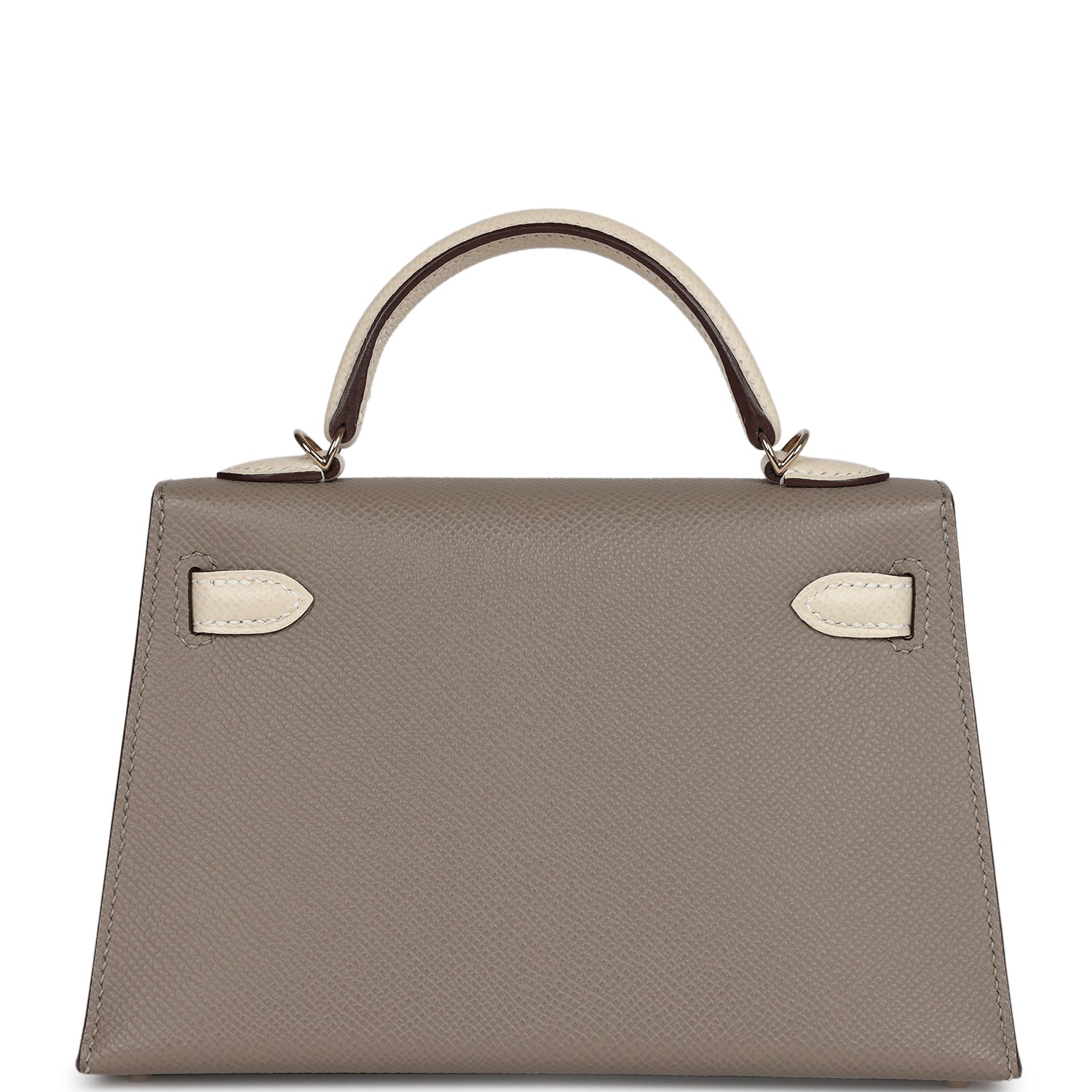 Hermes Kelly Sellier 20 Craie and Gris Asphalte Epsom Permabrass Hardware - Exclusu