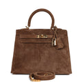 Hermes Kelly Sellier 25 Brown Doblis Gold Hardware - Exclusu