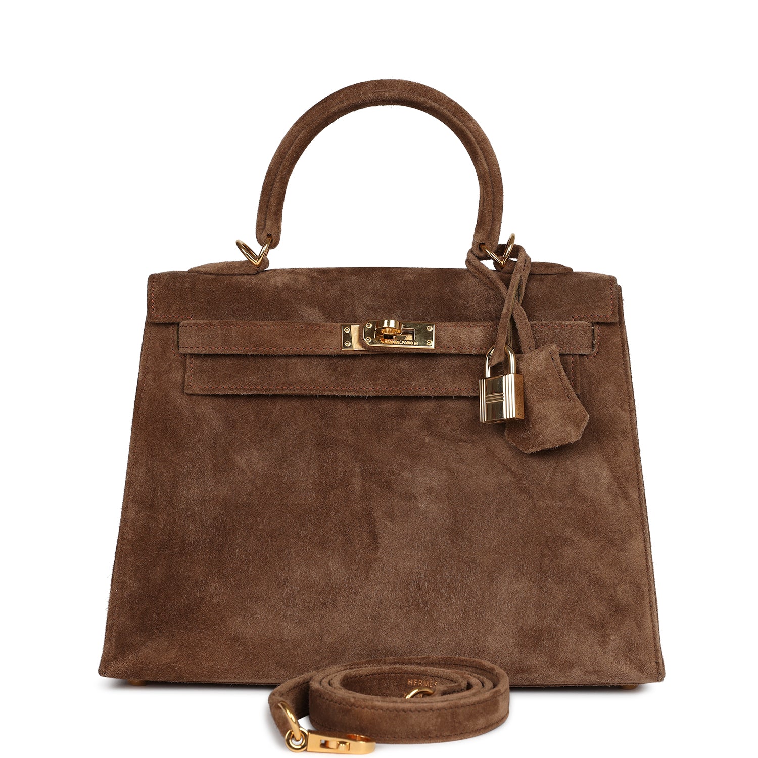 Hermes Kelly Sellier 25 Brown Doblis Gold Hardware - Exclusu