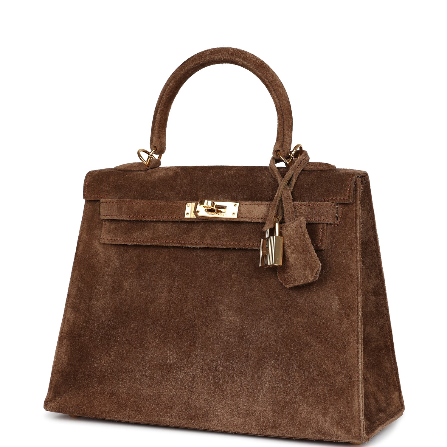 Hermes Kelly Sellier 25 Brown Doblis Gold Hardware - Exclusu