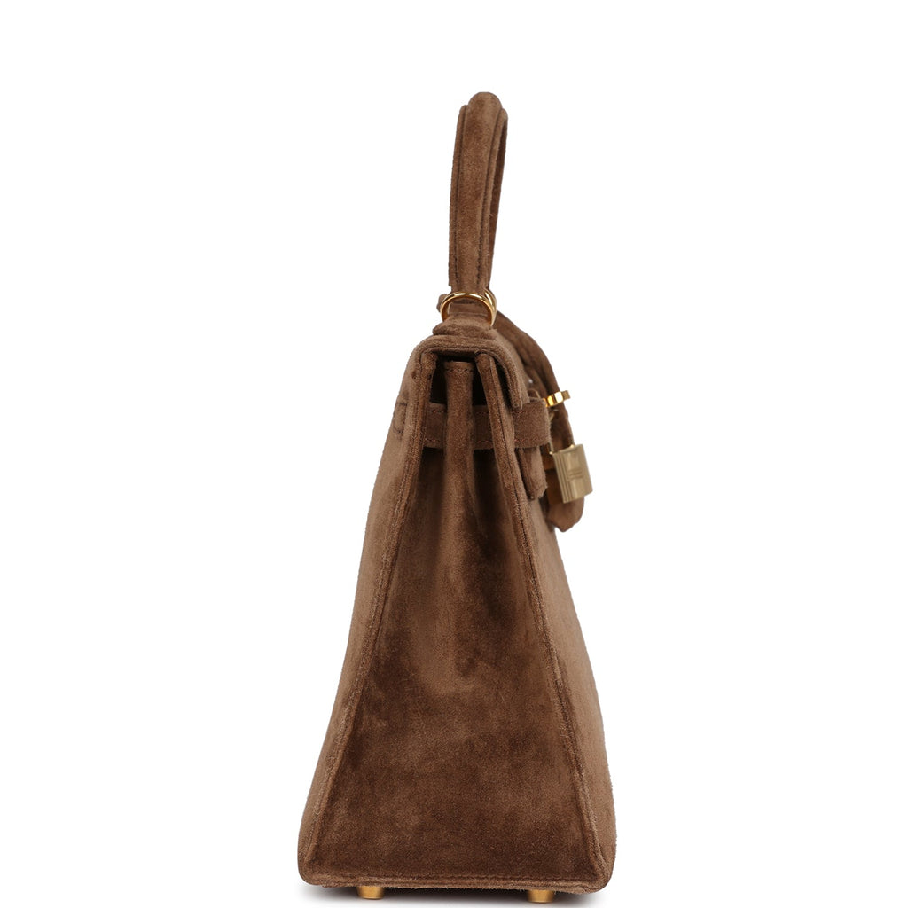 Hermes Kelly Sellier 25 Brown Doblis Gold Hardware - Exclusu