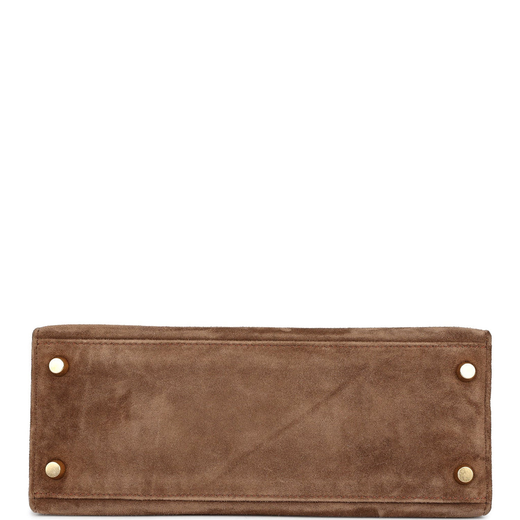 Hermes Kelly Sellier 25 Brown Doblis Gold Hardware - Exclusu