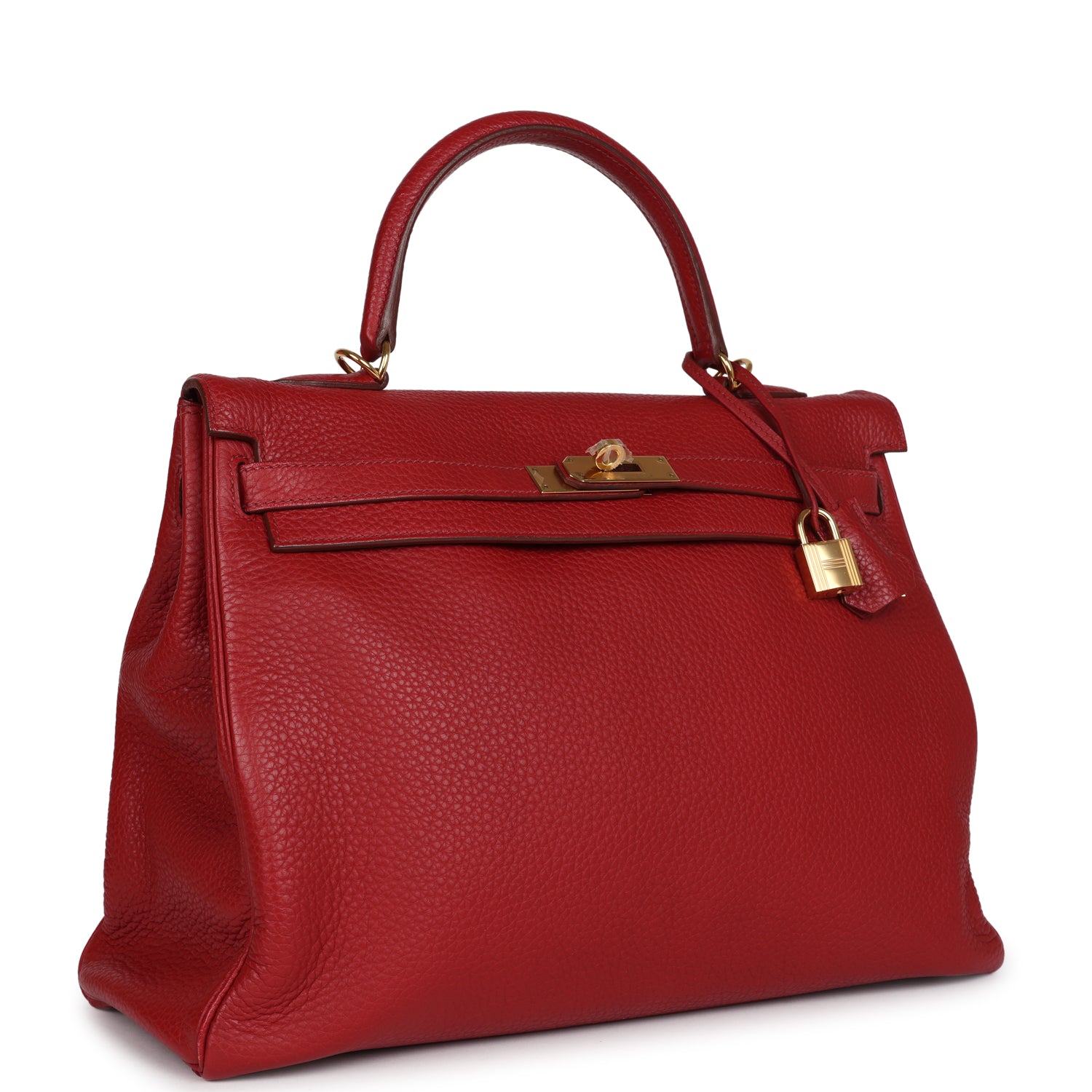 Hermes Kelly 35 Rouge Garance Clemence Gold Hardware - Exclusu