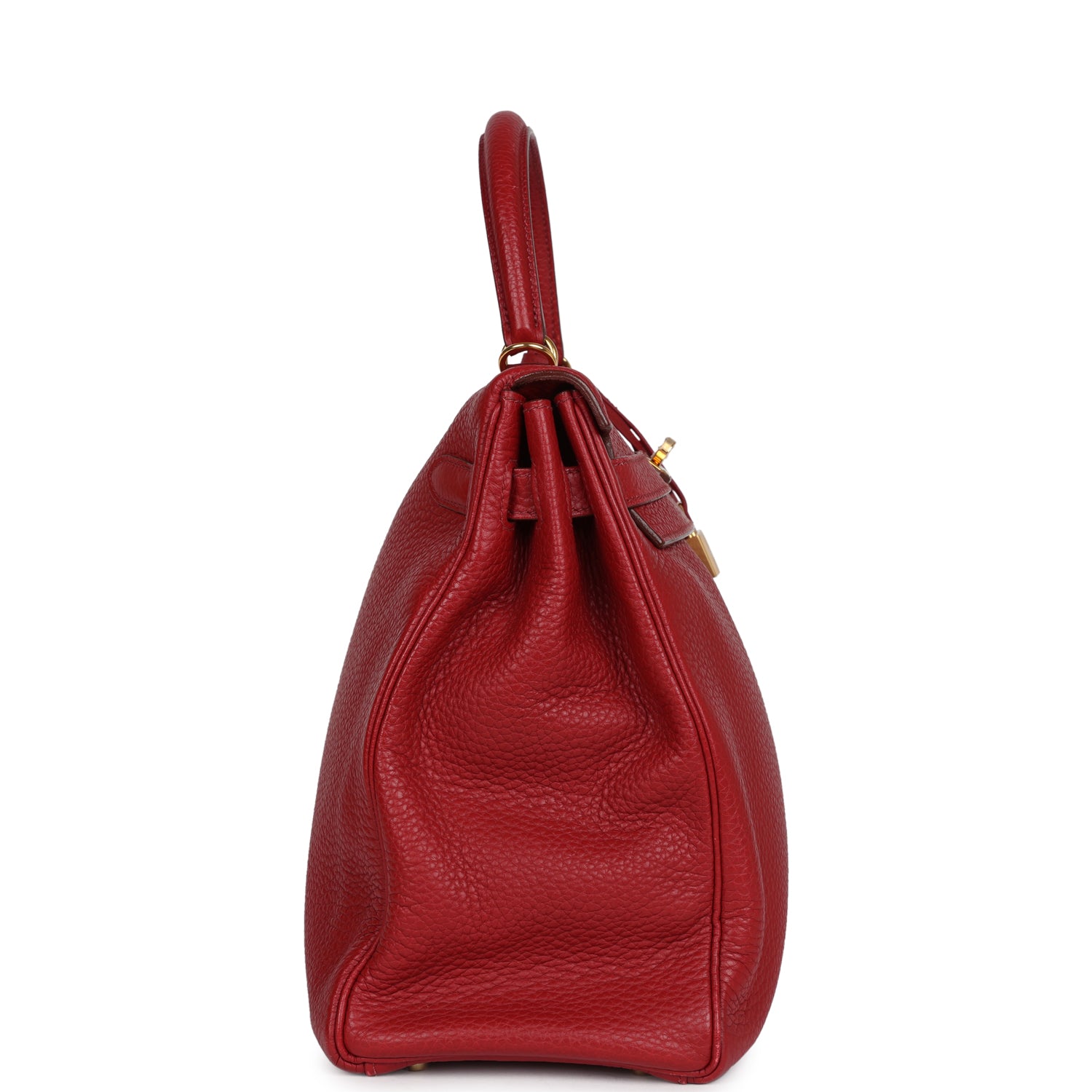 Hermes Kelly 35 Rouge Garance Clemence Gold Hardware - Exclusu