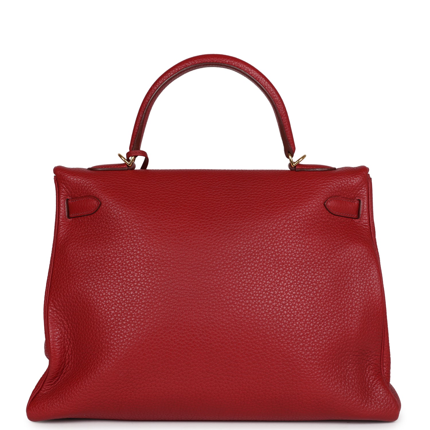 Hermes Kelly 35 Rouge Garance Clemence Gold Hardware - Exclusu