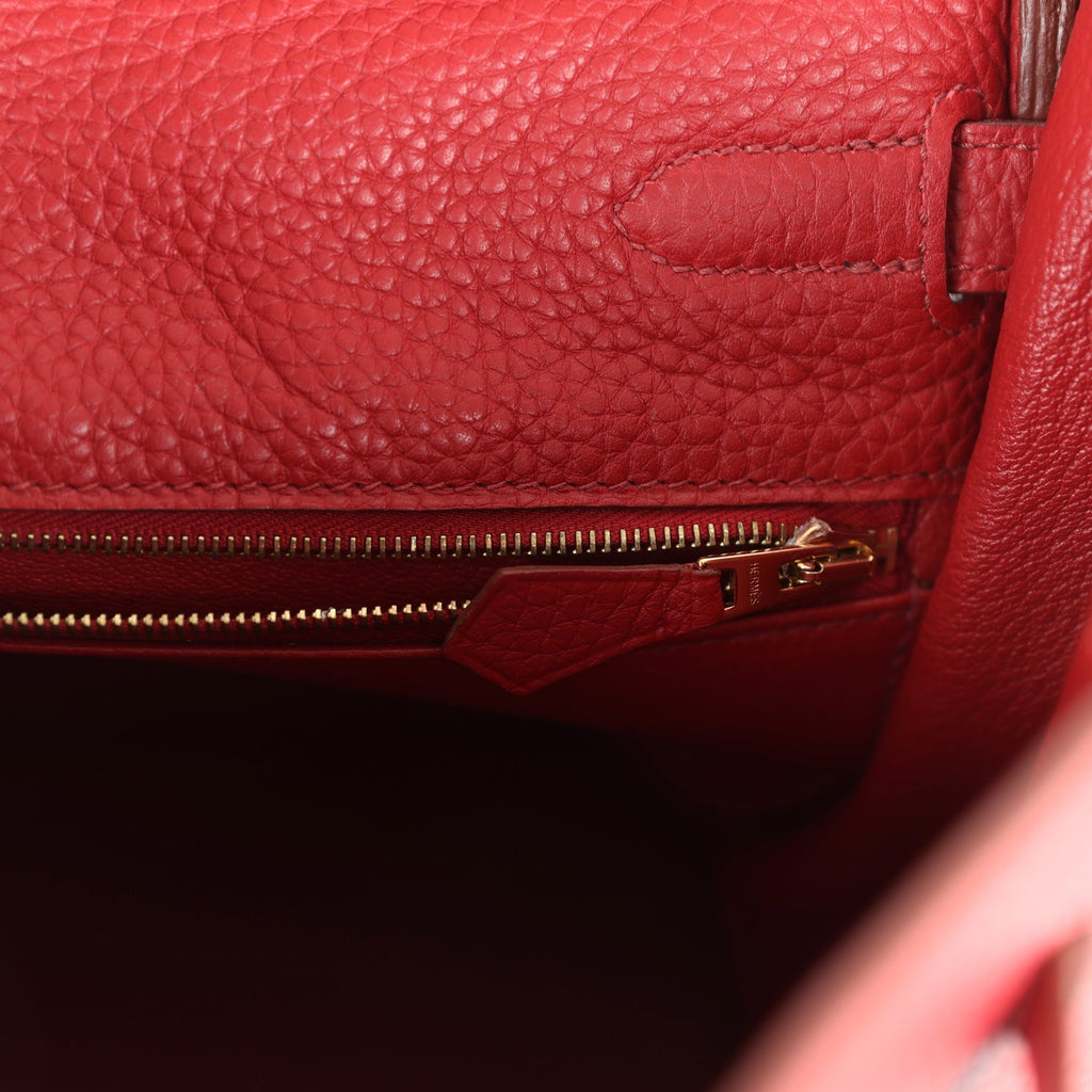 Hermes Kelly 35 Rouge Garance Clemence Gold Hardware - Exclusu