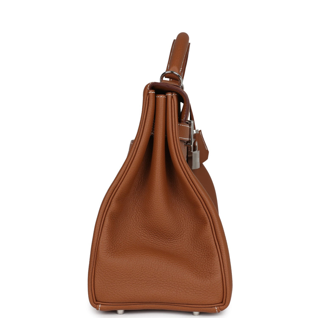 Hermes Kelly 42 Maxi Gold Togo Palladium Hardware - Exclusu