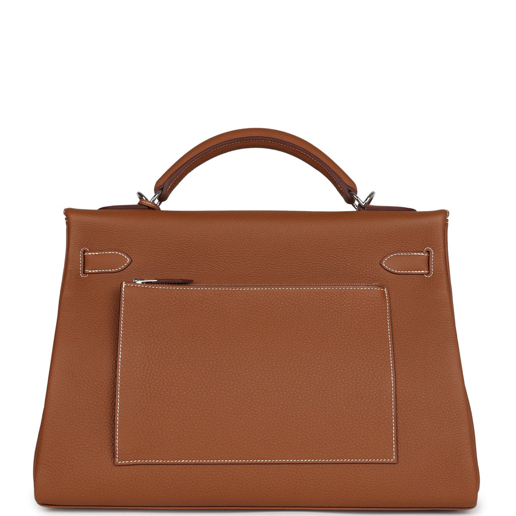 Hermes Kelly 42 Maxi Gold Togo Palladium Hardware - Exclusu