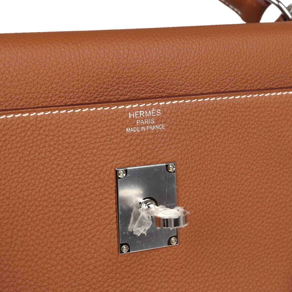 Hermes Kelly 42 Maxi Gold Togo Palladium Hardware - Exclusu