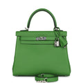 Hermes Kelly Retourne 25 Vert Yucca Swift Palladium Hardware - Exclusu