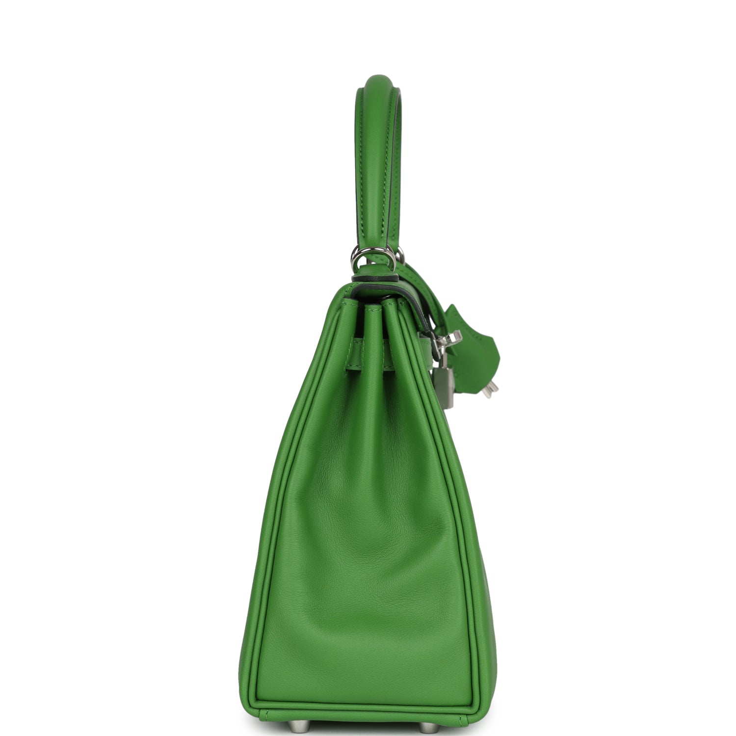 Hermes Kelly Retourne 25 Vert Yucca Swift Palladium Hardware - Exclusu