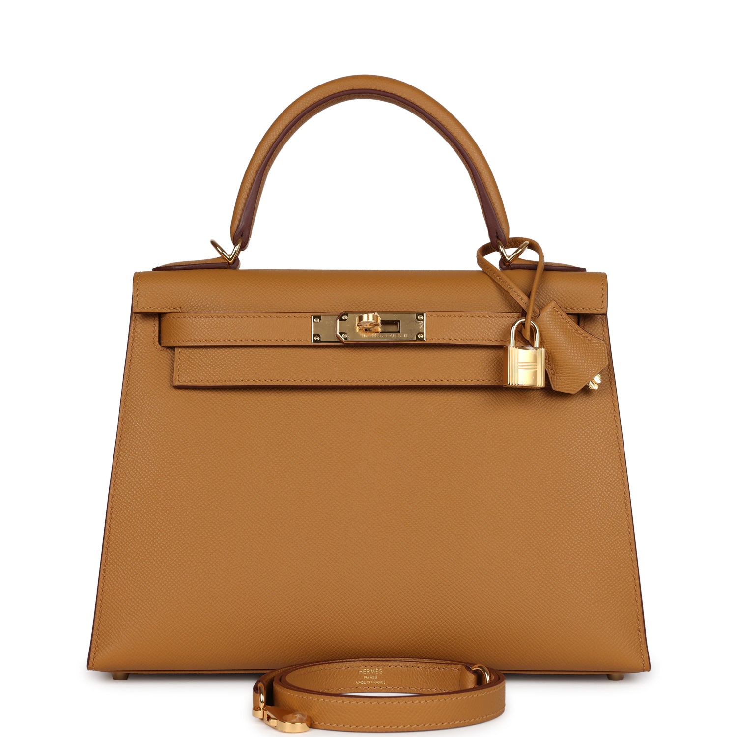 Hermes Kelly Sellier 28 Sesame Epsom Gold Hardware - Exclusu