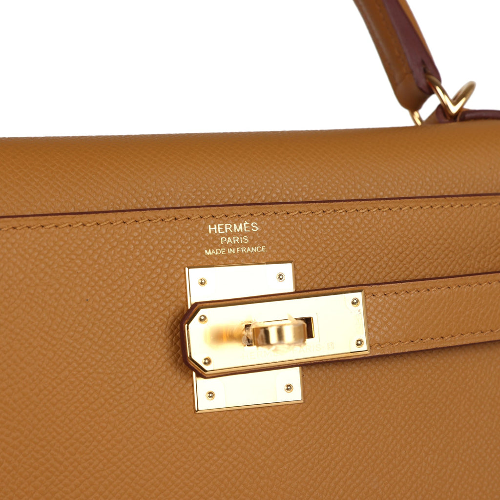 Hermes Kelly Sellier 28 Sesame Epsom Gold Hardware - Exclusu