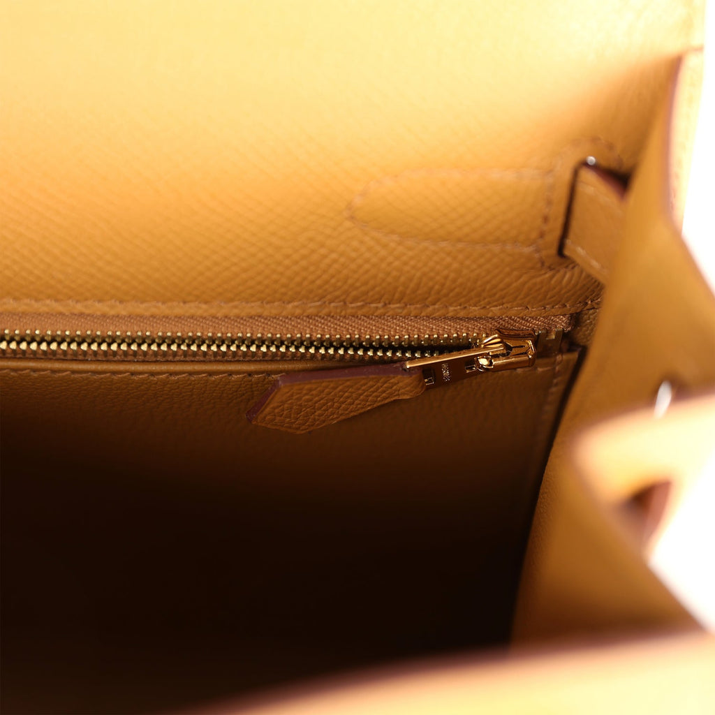 Hermes Kelly Sellier 28 Sesame Epsom Gold Hardware - Exclusu