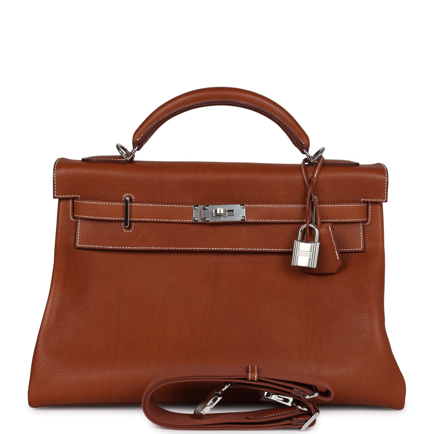 Hermes Kelly 42 Maxi Gold Togo Palladium Hardware - Exclusu
