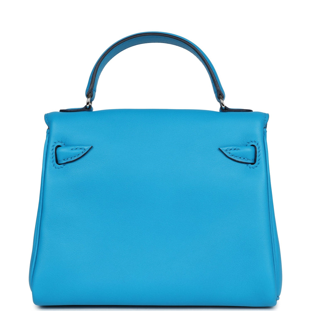 Hermes 'Quelle Idolle' Kelly Doll Bleu Frida and Rose Extreme Swift Palladium Hardware - Exclusu
