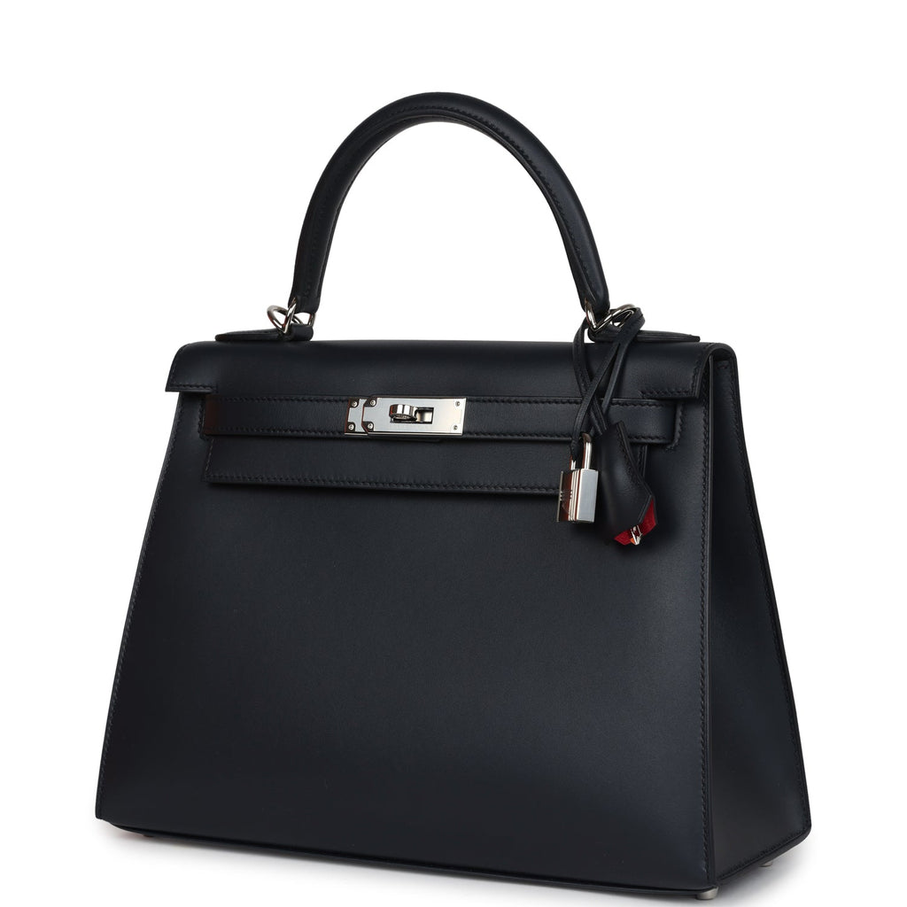 Hermes Special Order (HSS) Kelly Sellier 28 Bleu Obscur Verso Sombrero Palladium Hardware - Exclusu