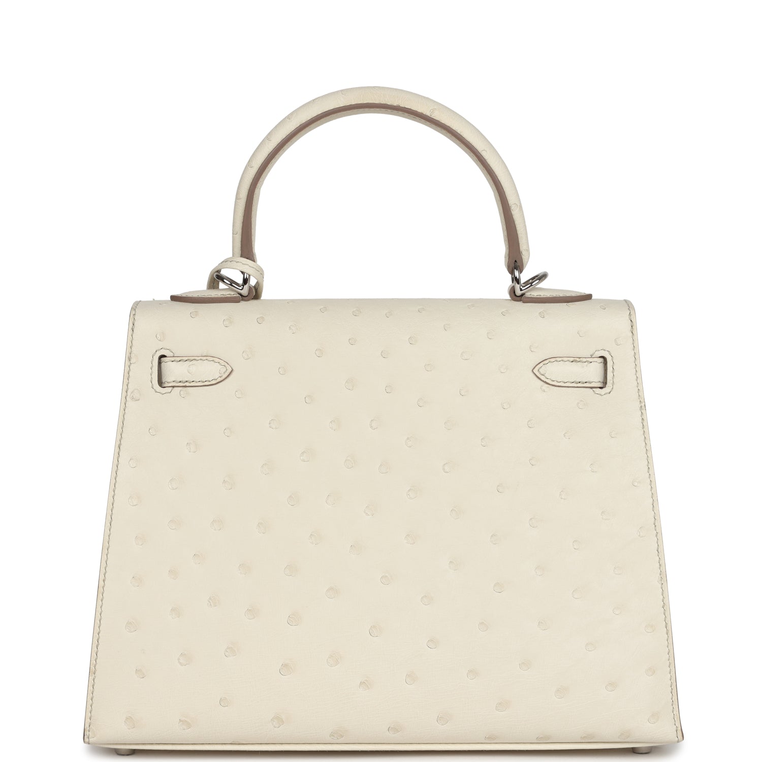 Hermes Kelly Sellier 25 Beton Ostrich Palladium Hardware - Exclusu