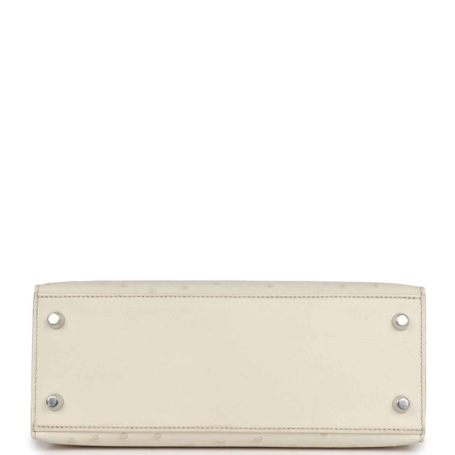 Hermes Kelly Sellier 25 Beton Ostrich Palladium Hardware - Exclusu
