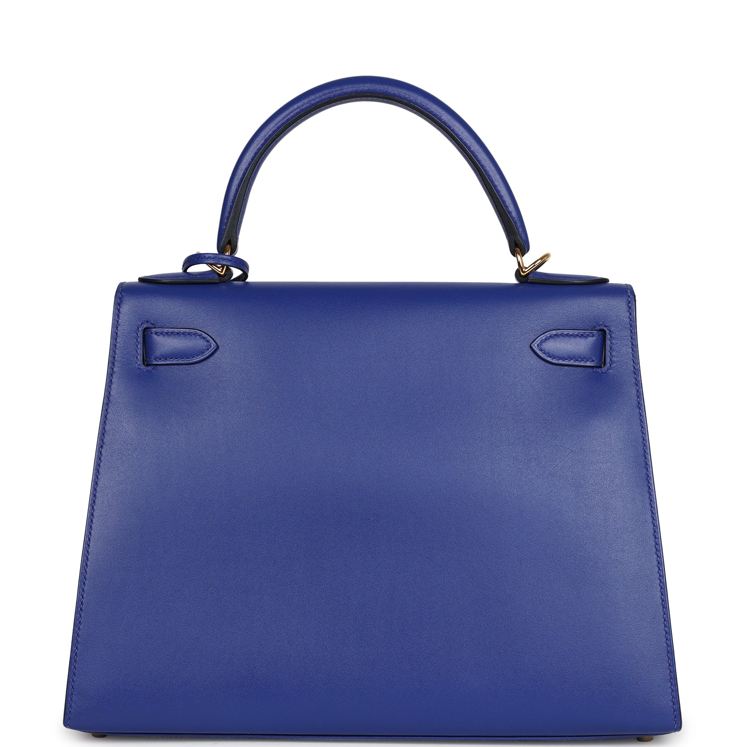 Hermes Kelly Sellier 28 Bleu Electric Tadelakt Gold Hardware - Exclusu