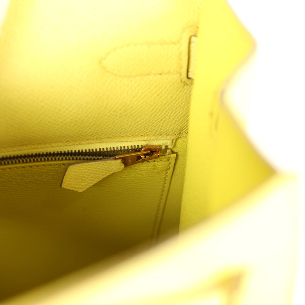 Hermes Kelly Sellier 35 Soufre Epsom Gold Hardware - Exclusu