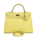 Hermes Kelly Sellier 35 Soufre Epsom Gold Hardware - Exclusu